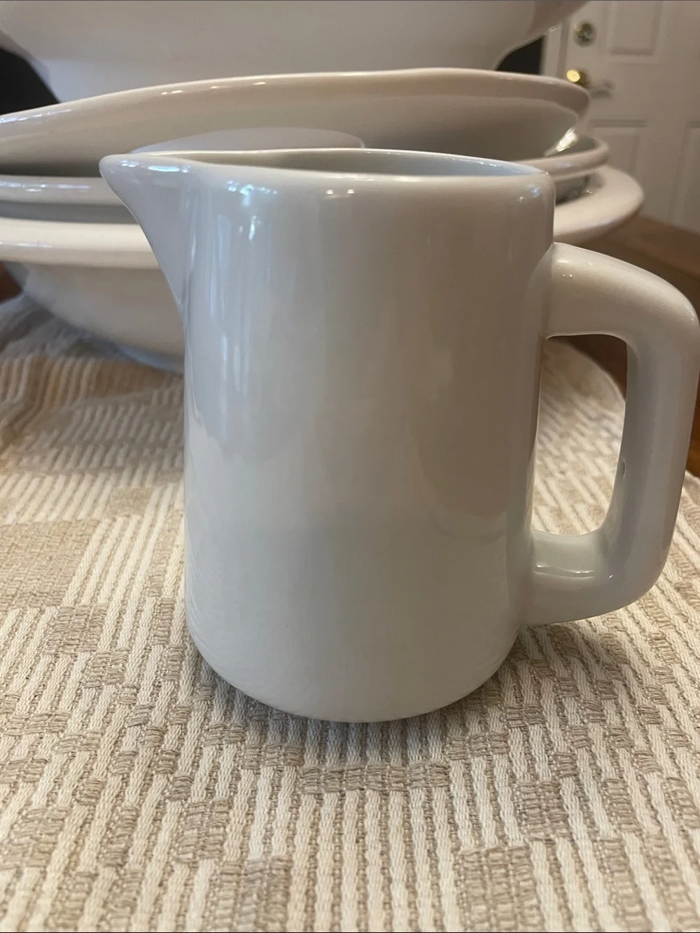 White Ceramic Creamer Pitcher - Home Dining